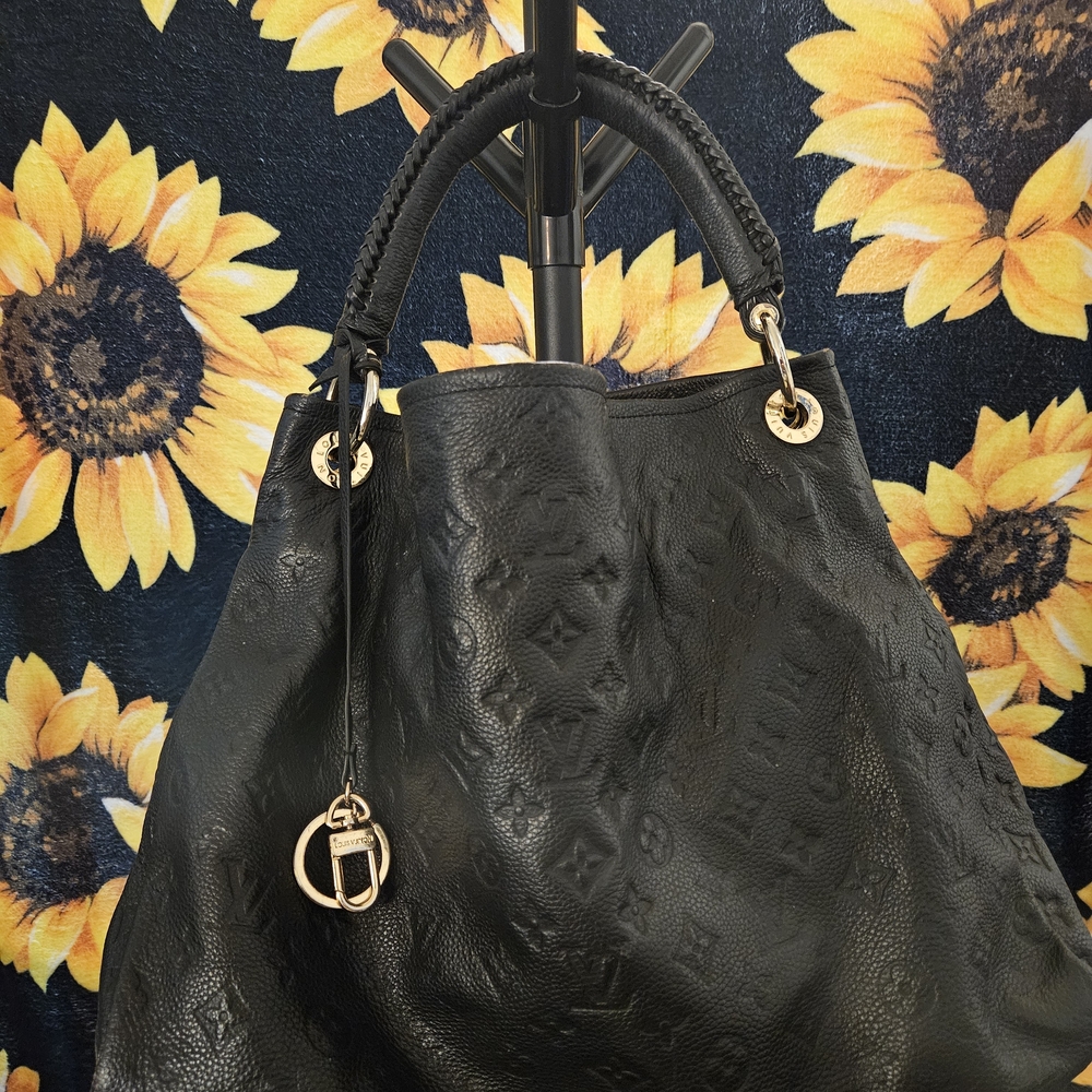 Louis Vuitton Black Empreinte Hobo Bag with Gold Accents SP0075